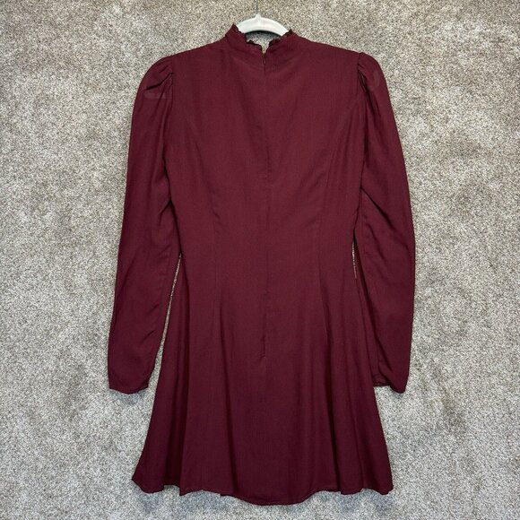 Reformation Dress Women 4 Plum Vivianne Mini Lined Sweetheart Neck Front Tie Zip - Picture 2 of 9